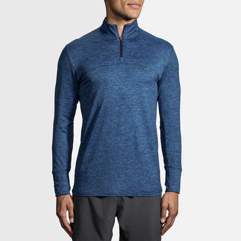 Brooks Dash Half Zip Mens Running Jackets Ireland Blue (CYVQ-31094)